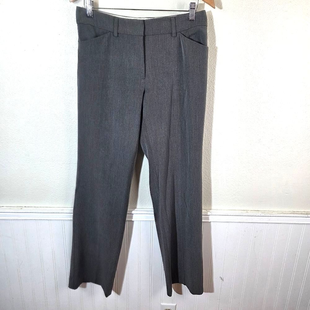 Saks Fifth Avenue Womens Sz 6 Gray Straight Leg Dress Pants Career Work Trouser